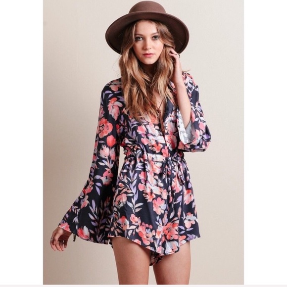 Somedays Lovin Boho Festival Floral Romper - Picture 2 of 8